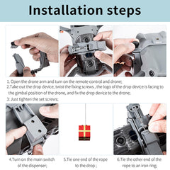 LICHIFIT Drone Airdrop System with 1/4 Screw Hole Interface for DJI Air 3 Photosensitive Thrower Transport Delivery Payload Release Dropping Device