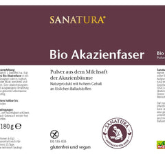 Sanatura Acacia Fiber Powder Organic – 180 g – valuable fiber source from acacia fiber – soluble fiber – vegan, gluten-free and fructose-free – well tolerated