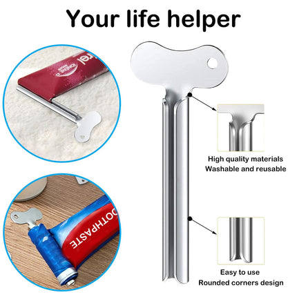 UDQYQ 6 pieces tube squeezer stainless steel tube squeezer metal tube press tube roller for toothpaste, hair dye, pigments, suitable for kitchen, bathroom, studio.