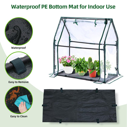 Ohuhu Mini Greenhouse Indoor Greenhouse PVC Film Greenhouse with Waterproof Mat, Tomato House Film Greenhouse Small for Seedling Plant Indoor Herb Garden 91.5x45.5x84 cm