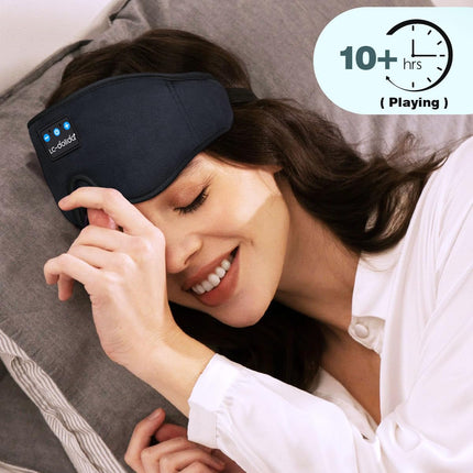 LC-dolida Sleep Mask with Headphones Bluetooth V5.4, 3D Sleep Headphones Breathable for Women Men, Eye Mask Cotton Washable Sleep Glasses with Microphone for Travel/Nap/Yoga/Meditation