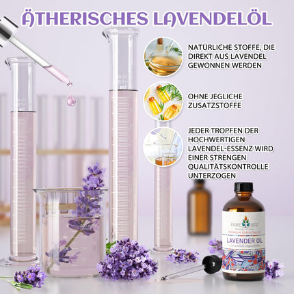 EVOKE OCCU Lavender Oil 118ml, Pure Lavender Essential Oil for Diffuser Skin Massage Candle Soap Making- 4 FL Oz