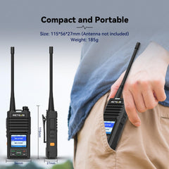 Retevis RB658 Walkie Talkies, Professional 2-Way Radio, APP Setting, Intelligent Noise Reduction, Alarm, 1800mAh Rechargeable Two-Way Radios for Adults, Motorcycle (1 Pack, Black)