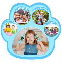 ULEWAY Walkie Talkie for Kids? Rechargeable Two-Way Radio, 3 km Range, Boy Girl Toy 4-12+ Years, 16 Channels, Walkie Talkie for Outdoor Adventures, Camping, Hiking 2 Pack - Pink Blue