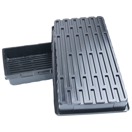 Mengxin 5 Pack Grow Trays Plants Black 54 x 28 cm Grow Trays Plant Trays Without Drainage Holes for Plant Germination Microgreens Hydroponic Application