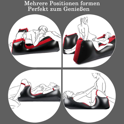 2023 New!Handcuffs Sex Bed Inflatable Bed with Handcuffs Ankle Cuffs,Multipurpose Inflatable Sofa Sex Furniture Bondage Set Restraint Set,Sex Pillow Lumbar Cushion Bed for Couples Extreme Sex