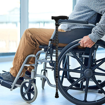 Pack of 2 stick holders for rollators, crutch holders, stick holders, walking stick holders, holders for walking sticks and crutches, holder for wheelchair crutches, for mobility scooters, drive rollators, wheelchairs