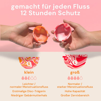 Reusable period disc, up to 12 hours, sustainable menstrual disc as an alternative to tampons and menstrual cups, menstrual disc for light or heavy periods