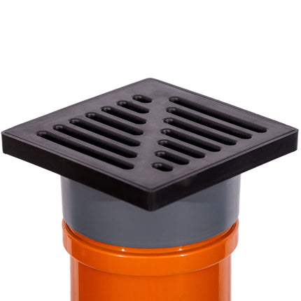 SpeedPlant rainwater infiltration shaft 110 mm x length 1 m - drainage pipe yard drain floor drain 15 x 11 cm - plastic patio rainwater infiltration box - drainage infiltration shaft leaf protection