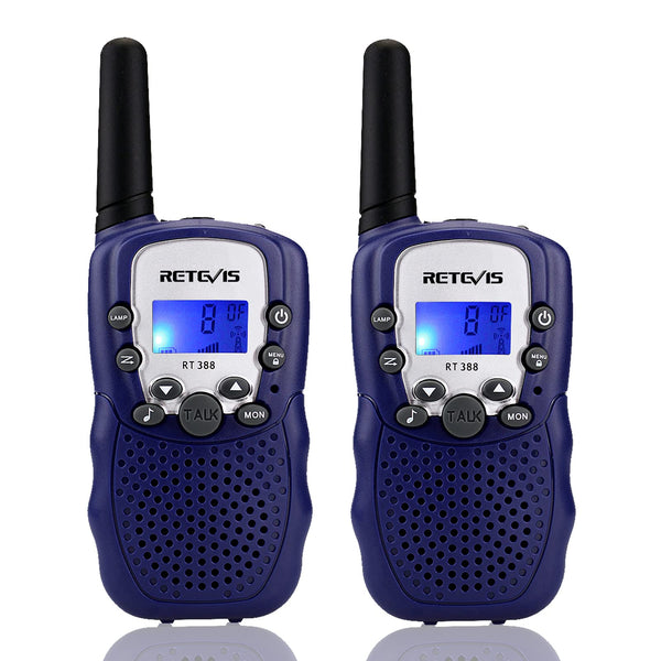 Retevis RT388 Walkie Talkie for Kids, Two-Way Radios with Long-Range Flashlight, Toys for Ages 4-12, Gifts for Boys and Girls for Family Play, Cycling, and Excursions (1 Pair, Dark Blue)