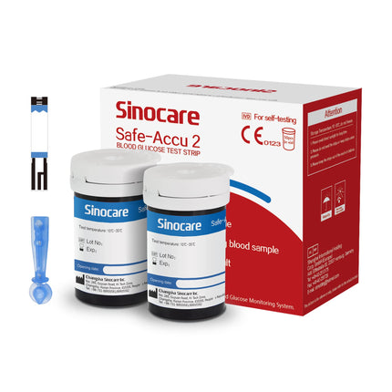 Blood glucose test strips, test strips blood glucose 50 for sinocare Safe Accu2 blood glucose meter, sugar test strip set