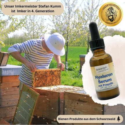 Hyaluron Propolis Serum, pipette bottle, 30ml, beekeeping product, facial serum for impure and mature skin, smoothes and clarifies