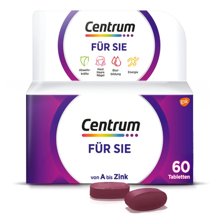 Multivitamin - Centrum For You, 60 pcs. - High-quality dietary supplement with micronutrients specifically for women - Vitamins, minerals, and trace elements for a complete daily supply