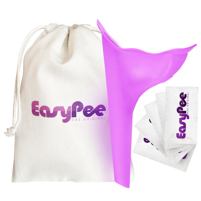 EasyPee women's urinal for on the go: The original urinal for women - Urinella standing urinal with Fairtrade organic bag (peeing aid)