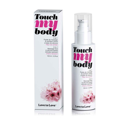 LOVE TO LOVE Touch My Body, Massage Oil &amp; Lubricant, Cherry Blossom, 100 ml