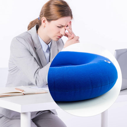 Donut Hemorrhoid Seat Cushion Inflatable Orthopedic Ring Cushion Decubitus Cushion Round Soft Seat Ring with Pump for Bed Sores Hemorrhoids Tailbone Pain Wheelchairs Pregnant Women Gray 35cm
