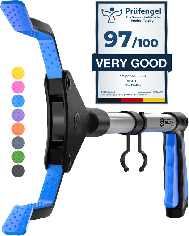 SLAH Grabber for Seniors 32" Aluminum Trash tongs, Rotatable trash grabber, Non-slip rubber grabber, Foldable trash tongs for children, Long grabber arm, Grabber aid for people with disabilities