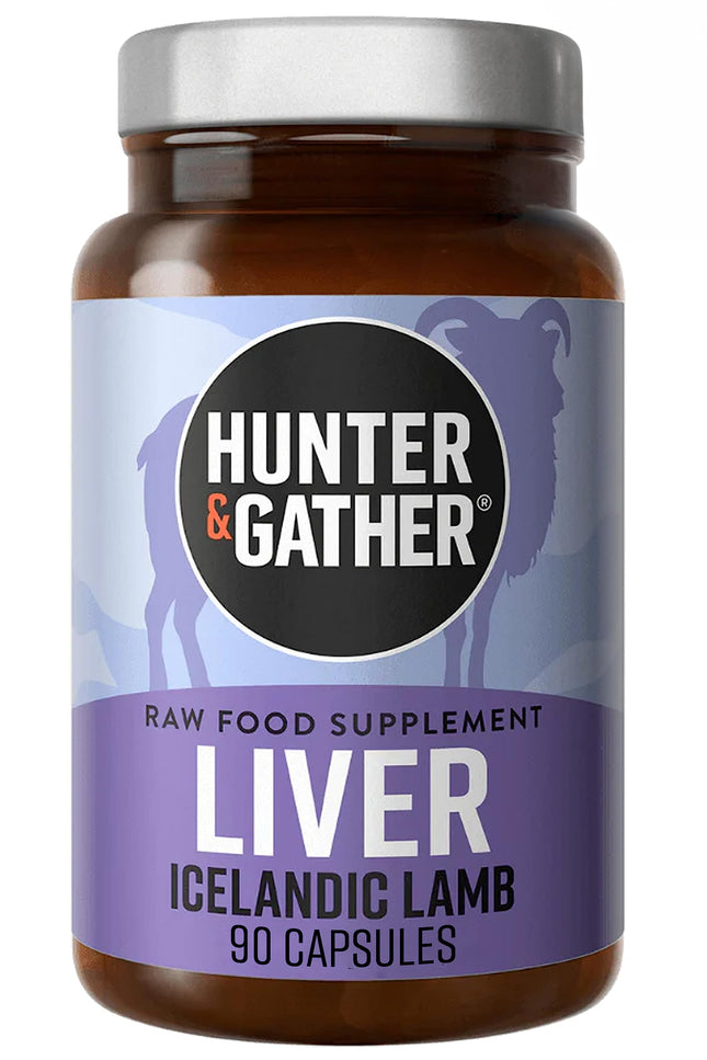 Hunter &amp; Gather Lamb Liver 90 Capsules | Nutritional supplement made from free-range, grass-fed Icelandic lamb | 100% raw freeze-dried lamb liver | No GM feed, antibiotics, or hormones