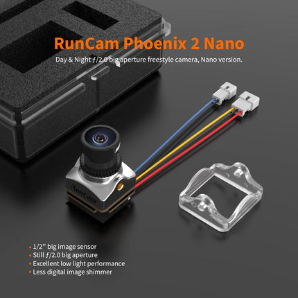 RunCam Phoenix2 Nano Freestyle FPV Camera 1000TVL 1/2" COMS Sensor 2.1mm (M8) FOV 155° 4:3/16:9 PAL/NTSC switchable for FPV Drone Copter Quadcopter