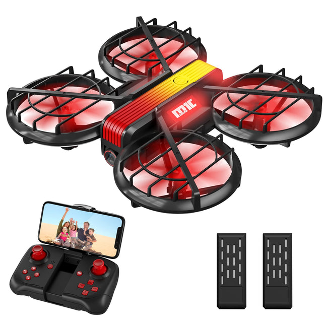 Mini Drone with Camera HD 720P for Kids, RC Drone Quadcopter with FPV WiFi Transmission, 2 Batteries, Altitude Hold, Gesture Control, Flight Path and 3D Flip Toy Gifts for Boys Girls Beginners