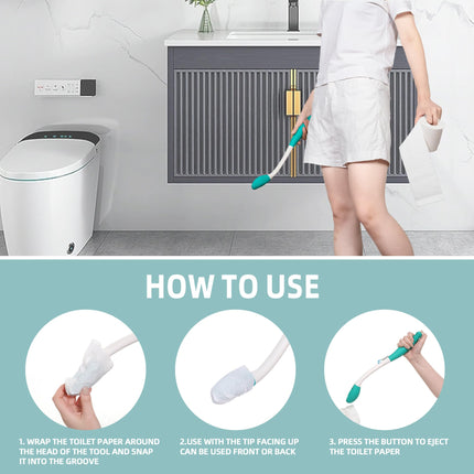 2 pcs Wiping Aid for Buttocks - Toilet Aid for Wiping the Buttocks, Toilet Aid for Seniors, 38cm Long Reach Comfort Wipe