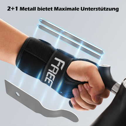 FREETOO Wrist Support with 3 Metal Splints for Carpal Tunnel Syndrome, Comfort Wrist Bandages with Soft Padding for Women Men, Wrist Splint for Tendonitis, Arthritis, Sprain Recovery