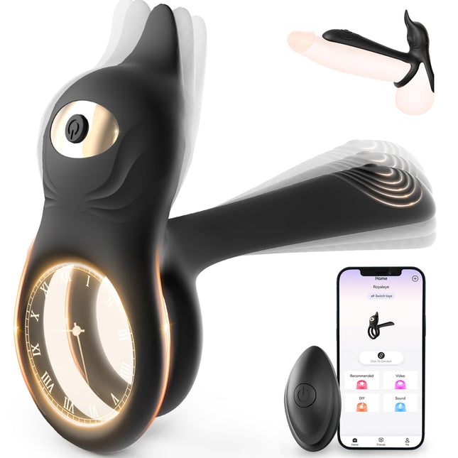 Penis ring sex toy for couples extreme sex, penis ring erotic sex toy for men, cock ring erotic sex toy for clitoris, 10 vibration modes dual penis rings massager