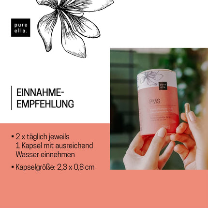 Pure Ella Vital Nutrient Complex for Women - Contains chasteberry, lady's mantle, saffron, vitamin C, B6 &amp; zinc - For the period before menstruation - Natural, hormone-free, vegan - 60 Capsules