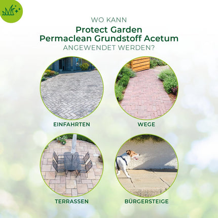 PROTECT GARDEN Permaclean base Acetum, turbo-fast weed removal on paths, squares and patios, 5 litre canister