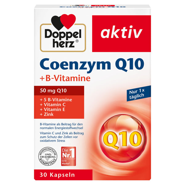 Doppelherz Coenzyme Q10 + B Vitamins - with zinc, vitamins B6, B12, and C to contribute to the normal function of the immune system - 30 Capsules (1 pack)