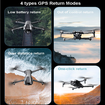 GPS Drone with 4K Camera for Adults, 5G WIFI FPV RC Foldable Quadcopter, GPS Intelligent Return, 3 Batteries with 60 Minutes Flight Time, 150° ESC Camera, Brushless Motor