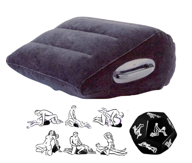 Inflatable love pillow Sex positions pillow Sex furniture Sex pillow with handle BDSM restraints With 12 positions Seduction sex dice