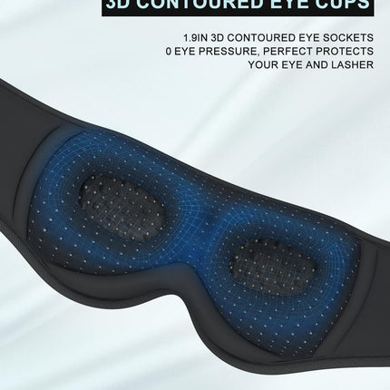 LC-dolida Sleep Mask with Headphones Bluetooth V5.4, 3D Sleep Headphones Breathable for Women Men, Eye Mask Cotton Washable Sleep Glasses with Microphone for Travel/Nap/Yoga/Meditation
