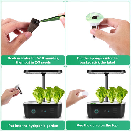 122-Piece Seed Pod Kit, Hydroponic Accessories for Hydroponic Growing System, Plant Growing Kit with 30 Growing Sponges, 30 Growing Baskets, 30 Growing Domes, 2 100-Ml Plant Foods