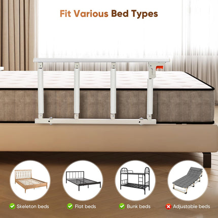 Ixdregan Bed Rail for Elderly Adult Safety, Folding Bed Assist Rail Handle, Fall Protection Hand Grip for Seniors, Fits King, Queen, Full, Twin (4 Handrails)