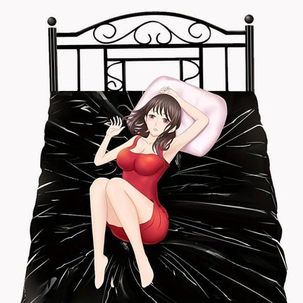 YUZHO Waterproof blanket for sex Love blanket waterproof Erotic bed sheet Latex bedding set BDSM toys hard Sex games Black waterproof blanket Size 78.74in x 82.68in