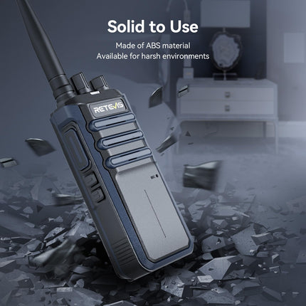 Retevis RT86A Long-Range Walkie-Talkies, Rugged Two-Way Radio with Microphone, Group Call, Easy Pairing, for the Construction Industry (2 Pack)