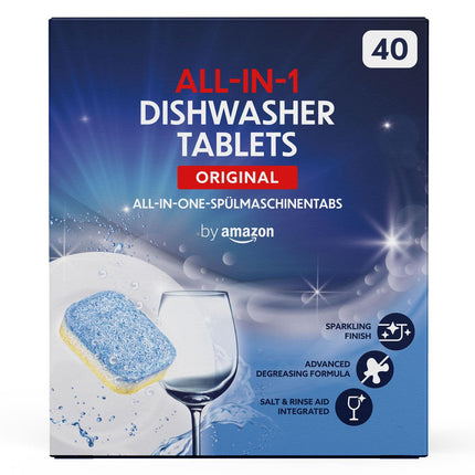 by Amazon - All-In-One Dishwasher Tablets, 40 tablets