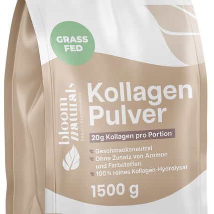 Collagen Powder 1500g (1.5 KG) - High Dosage &amp; Tasteless Collagen Hydrolysate Powder, Peptide Type 1 &amp; 3 - Collagen Peptides - Produced in Germany XXL Storage Pack
