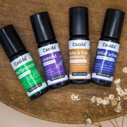 Casida® Roll-On "Peace &amp; Relaxation" - Anti-Stress Fragrance Roll-on to relax body, mind, and soul - Fragrance oil, aroma oil, essential oil for aroma care on the go - 10 ml (Peace &amp; Relaxation)