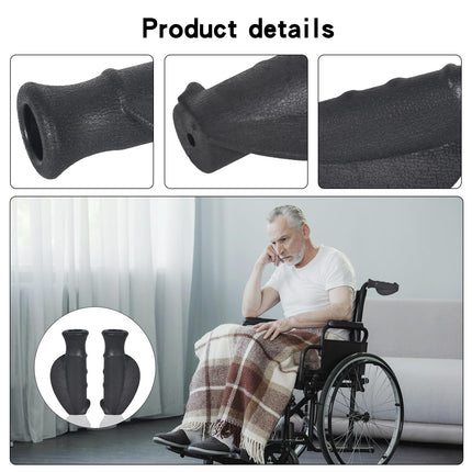 Colexy 2 Pack Comfort Rollator Handles, Ergonomically Shaped, Rubber Handles, Rollator Grip, Rollator Holder, Right and Left, Hand Grip for Mobility Aid, φ 22 mm (Black)
