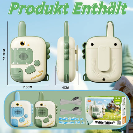 DQMOON Dinosaur Toys for Ages 3 4 5 6 - 2 PCS Walkie Talkies Children's Toys Outdoor Games for Kids Birthday Christmas Gift Ideas Toys Sensory Toys for Children 4-7 Years