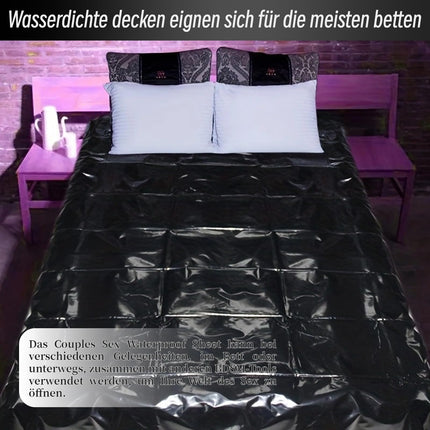 YUZHO Waterproof blanket for sex Love blanket waterproof Erotic bed sheet Latex bedding set BDSM toys hard Sex games Black waterproof blanket Size 78.74in x 82.68in