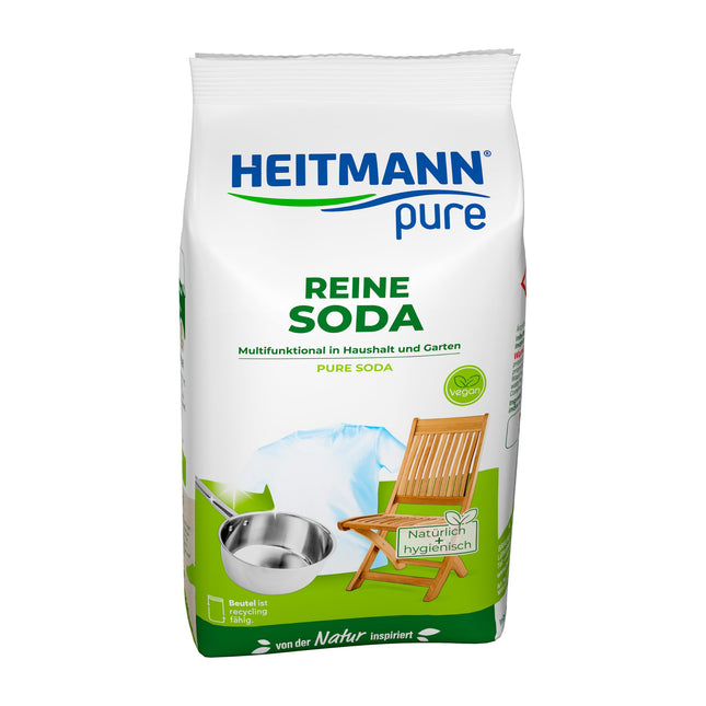 HEITMANN pure Soda | Natural cleaning powder for household, laundry &amp; garden | Versatile household remedy against grease, dirt, stains &amp; odors | 500 g