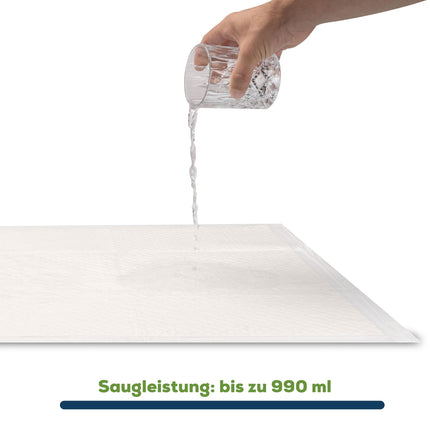 Sensalou Waterproof Bed Pad Disposable 60x90 cm - 100 Pieces Disposable Changing Mat Waterproof on the Go Bed Pad White