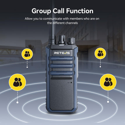 Retevis RT86A Long-Range Walkie-Talkies, Rugged Two-Way Radio with Microphone, Group Call, Easy Pairing, for the Construction Industry (2 Pack)