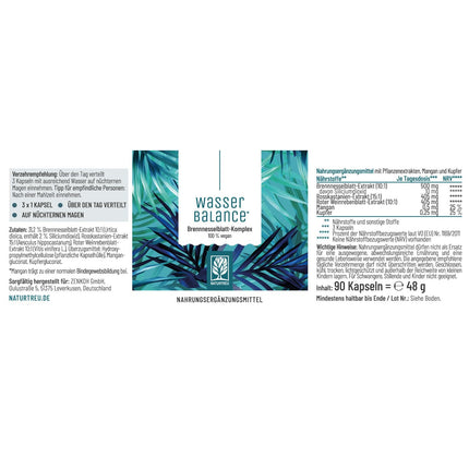 Nettle capsules complex with horse chestnut extract and red vine leaves Vegan and without chemicals Strong drainage tablets 90 water tablets from NATURTREU