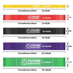 POWER GUIDANCE Resistance Bands, resistance bands set of 5 for strength training including carrying bag, pull-up fitness bands, bands strength training for fitness/sports/muscle building/pull-ups/yoga/crossfit