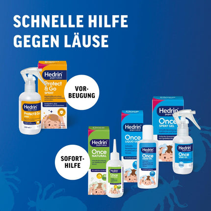 Hedrin ONCE - Spray Gel - Lice Gel for Spraying - Fast removal of head lice and nits with just one application - Clinically proven effectiveness - 1 x 60 ml