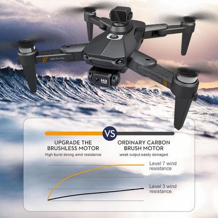 Foldable Drone RC Quadcopter with 8K Dual Camera, 5G Wi-Fi Transmission, Obstacle Avoidance, Optical Flow Positioning, Hovering, Black